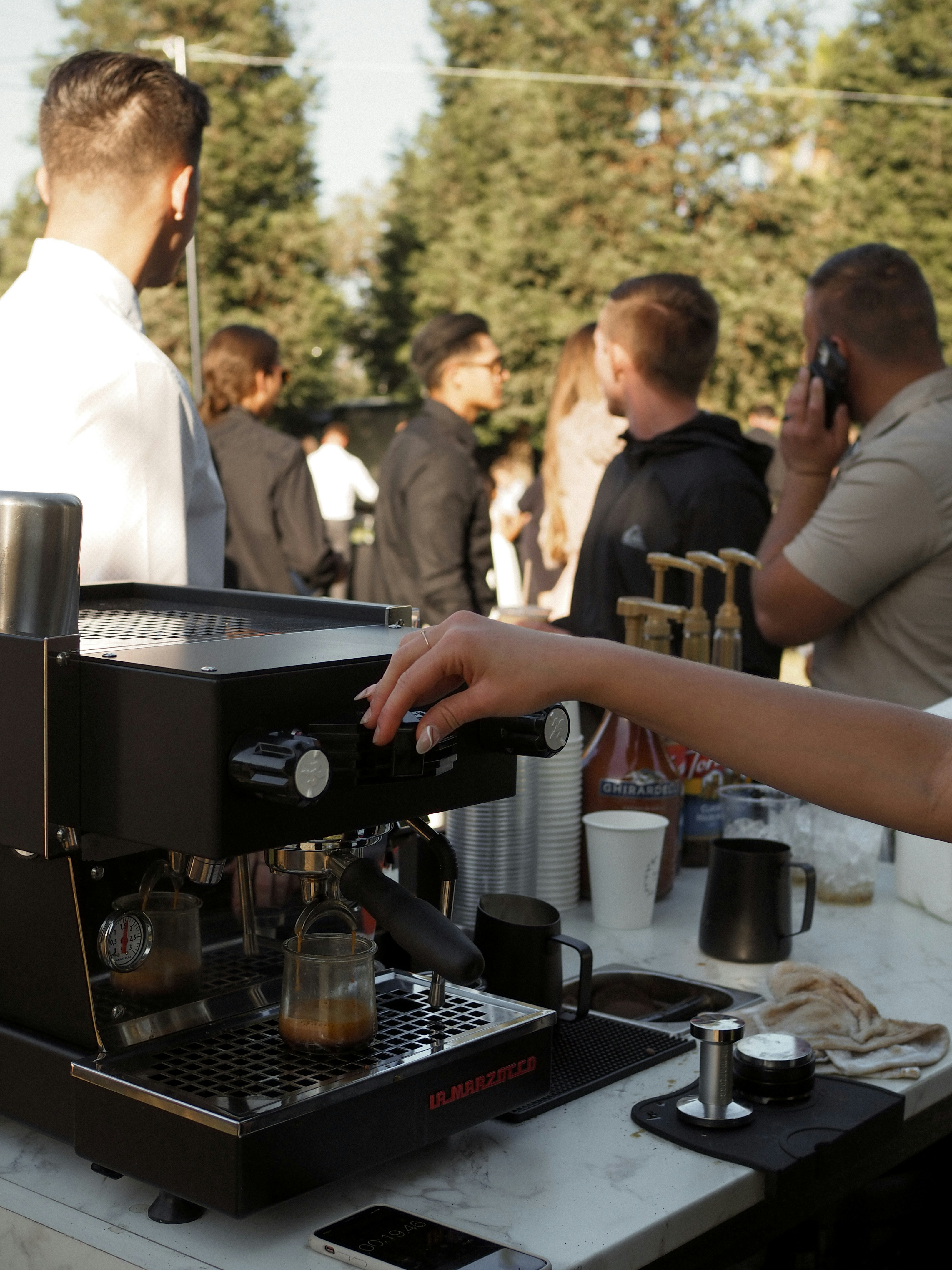 Siebträgermaschine mit Barista